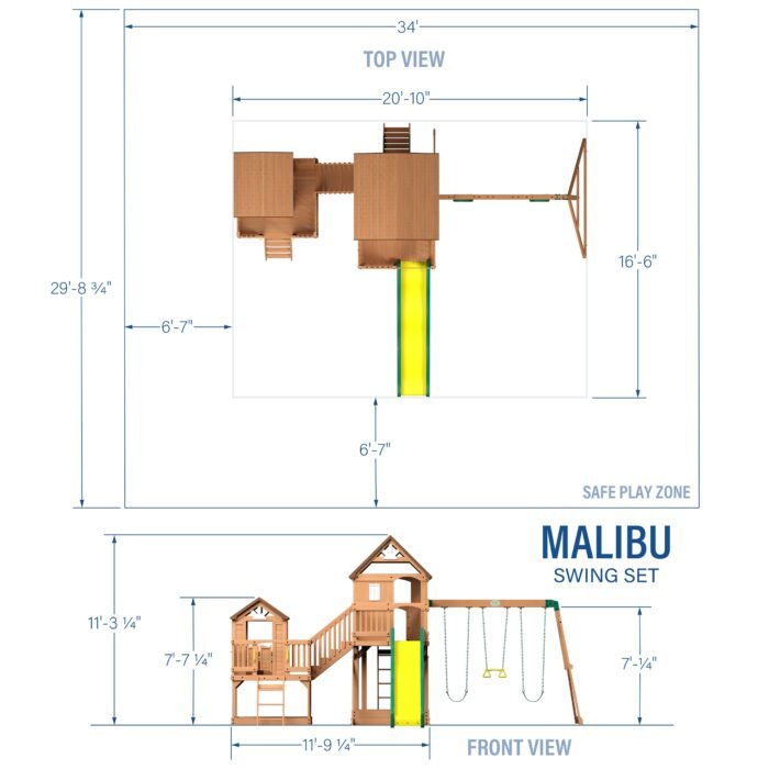 Backyard Discovery Malibu Heavy-Duty Wooden Swing Set - Image 2