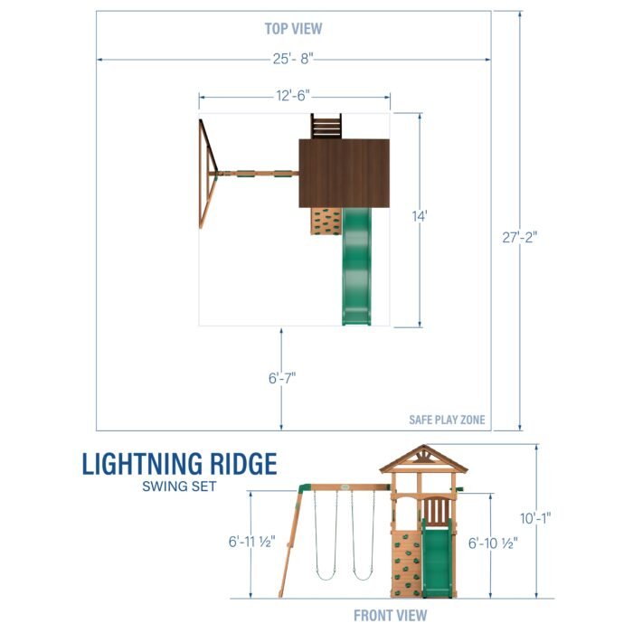 Backyard Discovery Lightning Ridge Heavy-Duty Wooden Swing Set - Image 2