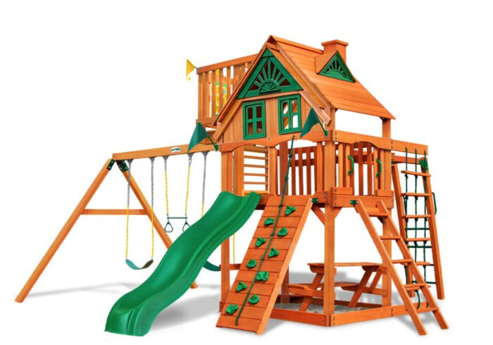 Gorilla Playsets Navigator w/ Sky Loft Heavy-Duty Wooden Swing Set - Image 2