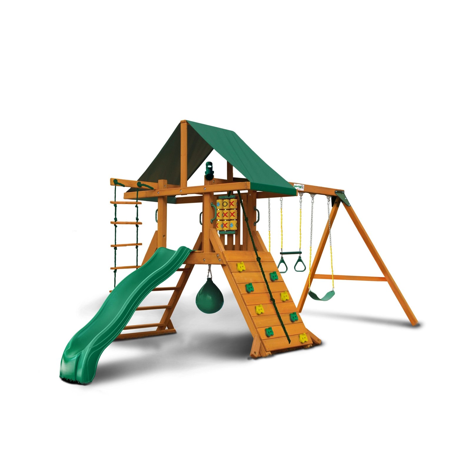 6198_source_1706547837-scaled-3.jpg Gorilla Playsets High Point II Heavy-Duty Wooden Swing Set - Green (with Professional Assembly) - Image 1