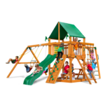 Gorilla Playsets Navigator Heavy-Duty Wooden Swing Set - Treehouse Roof (with Professional Assembly)