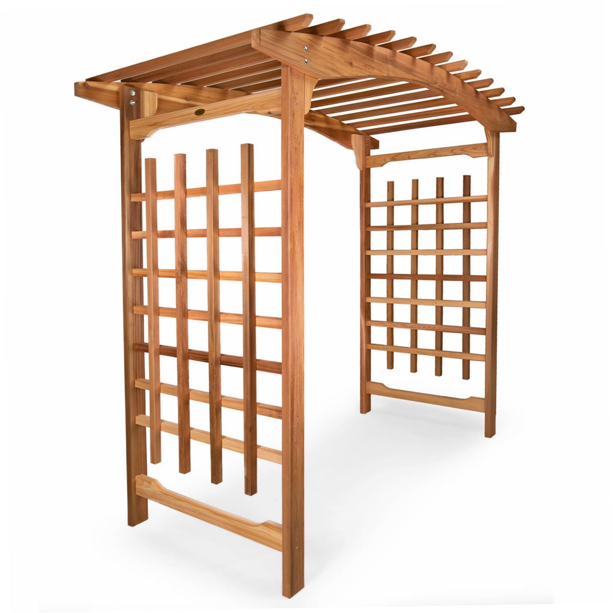 8_Cedar_Garden_Trellis_Arbor_2__00464.1765419797.1280.1280.jpg Outdoor Living Today 8' Cedar Walk-Through Garden Arbor - Image 1