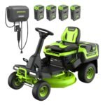 Greenworks 60V 30" CrossoverT Riding Lawn Tractor with (4) 8.0 Ah Batteries and 600-Watt Charger