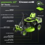 Greenworks 60V 30" CrossoverT Riding Lawn Tractor, Bagger Included, (4) 8.0 Ah (1) 20.0Ah Batteries and 600-Watt Charger - Image 3