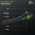 Greenworks 60V 25" Self-Propelled Lawn Mower 4-pc Combo Kit: (2) 4.0 Ah Batteries and Dual-Port Charger - Image 3