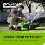Greenworks 60V 25" Cordless Battery Dual Blade Self-Propelled Lawn Mower w/ Two (2) 4.0Ah Batteries & Dual-Port Charger - Image 3