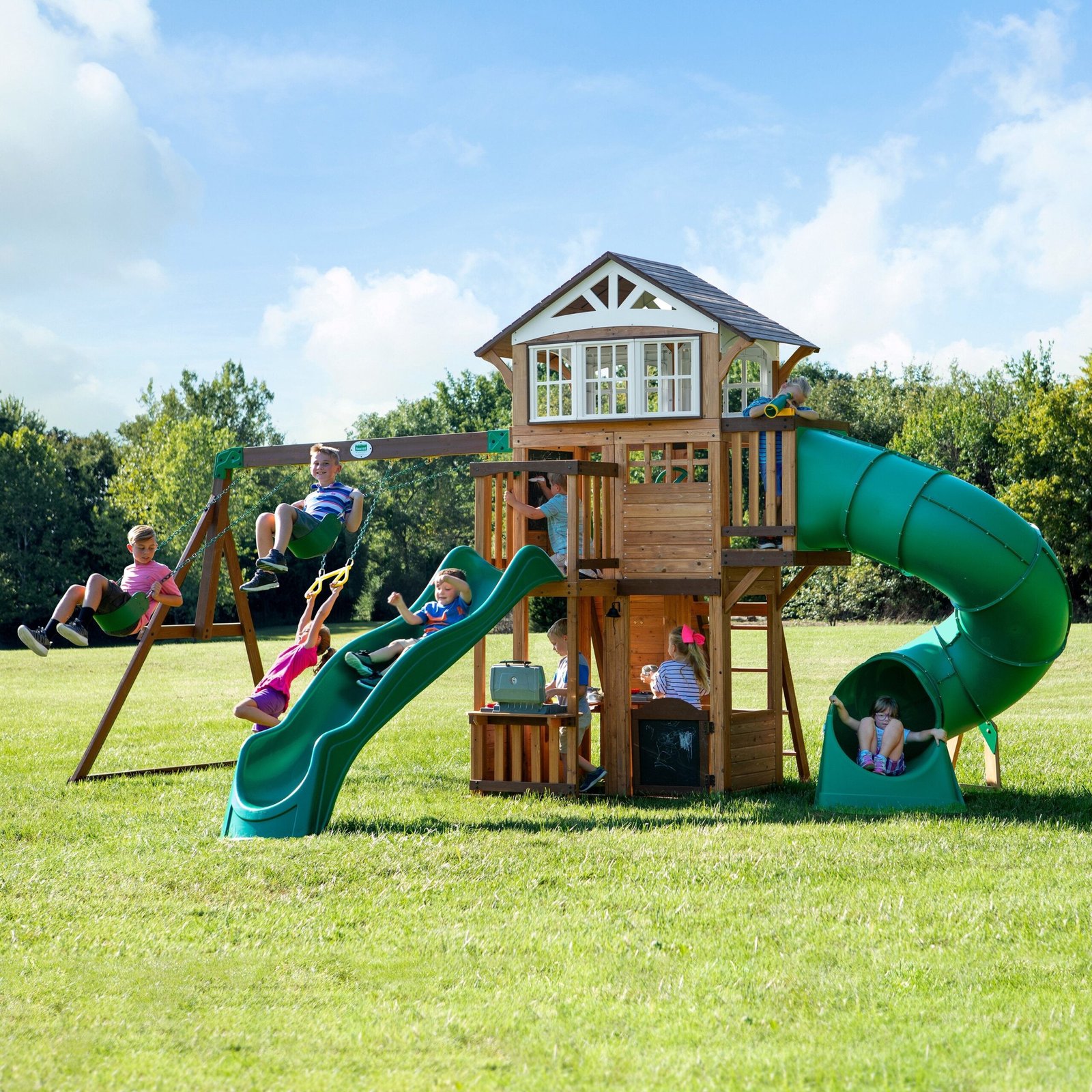 Bristol-Point-Wooden-Swing-Set-scaled-1.jpg Backyard Discovery Bristol Point Heavy-Duty Wooden Swing Set - Image 1