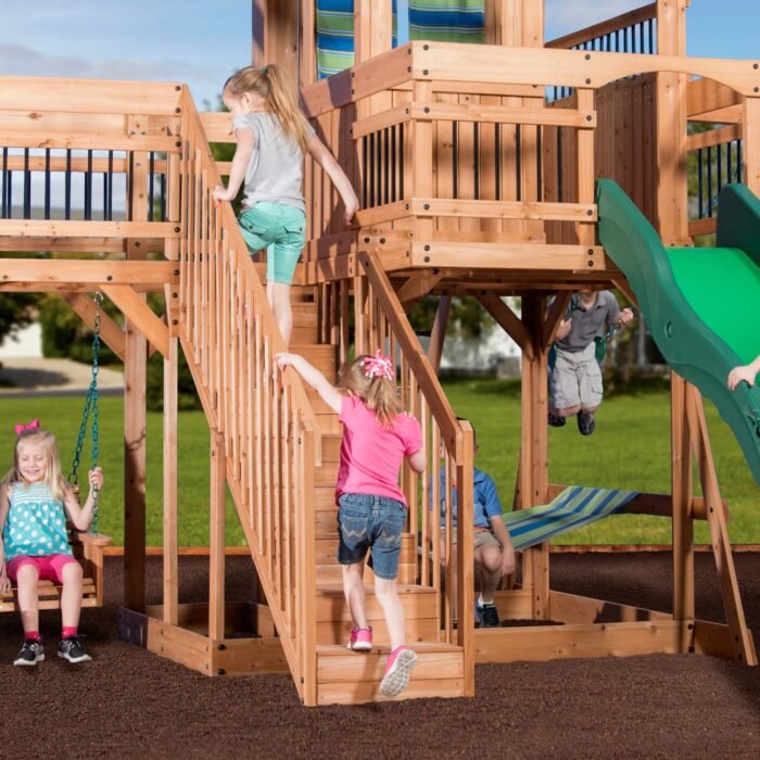 Backyard Discovery Caribbean Heavy-Duty Wooden Swing Set - Image 3