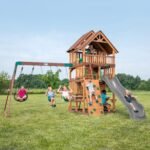 Gorilla Playsets Highlander Heavy-Duty Wooden Swing Set - Yellow