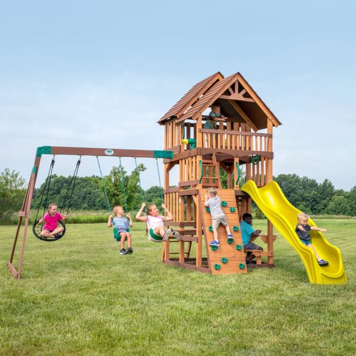 Backyard Discovery Highlander Heavy-Duty Wooden Swing Set - Image 3
