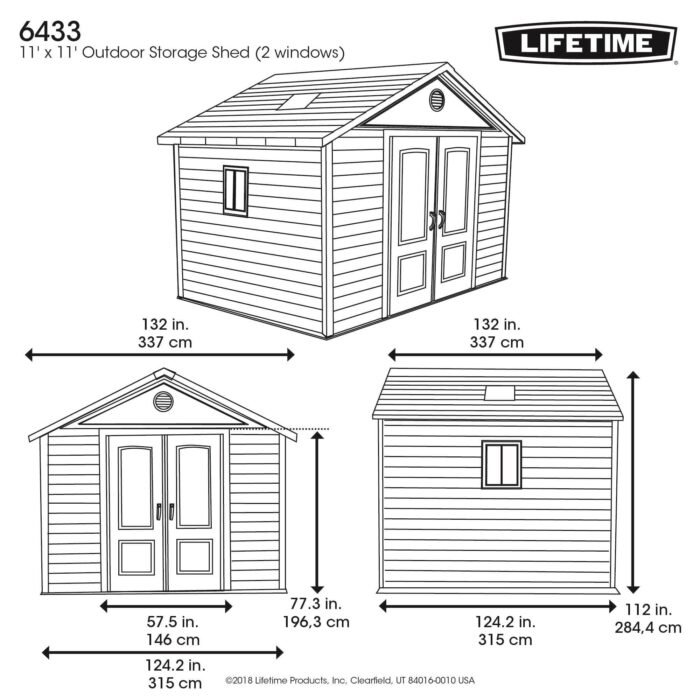 Lifetime 11 Ft. X 11 Ft. Outdoor Storage Shed - 6433 - Image 3