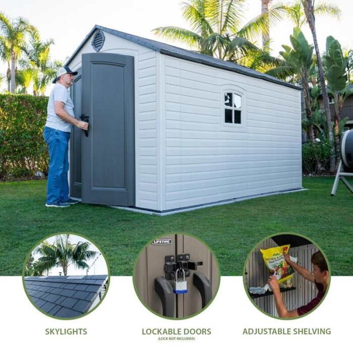 Lifetime 8 ft x 12.5 ft Outdoor Storage Shed - 60395 - Image 3