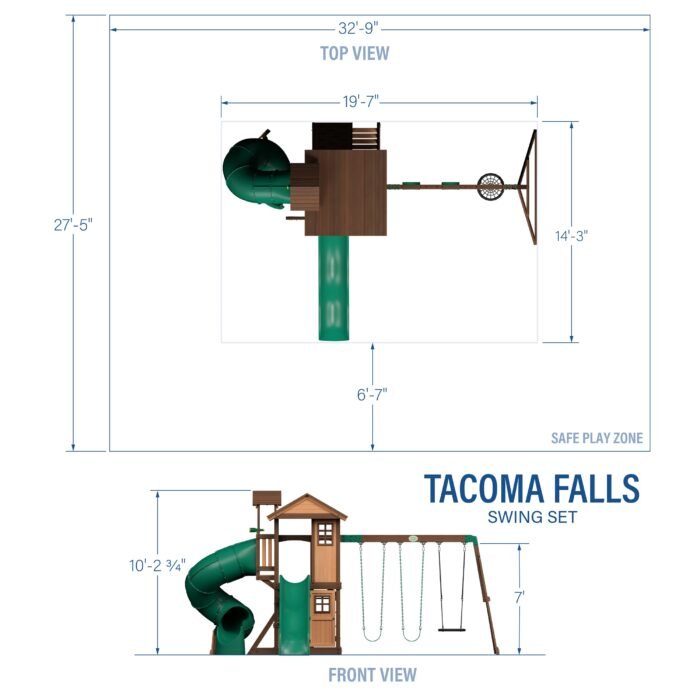 Backyard Discovery Tacoma Falls Heavy-Duty Wooden Swing Set - Image 2