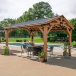 Backyard Discovery 16' x 12' Norwood Hardtop Steel Roof Cedar Wood Gazebo