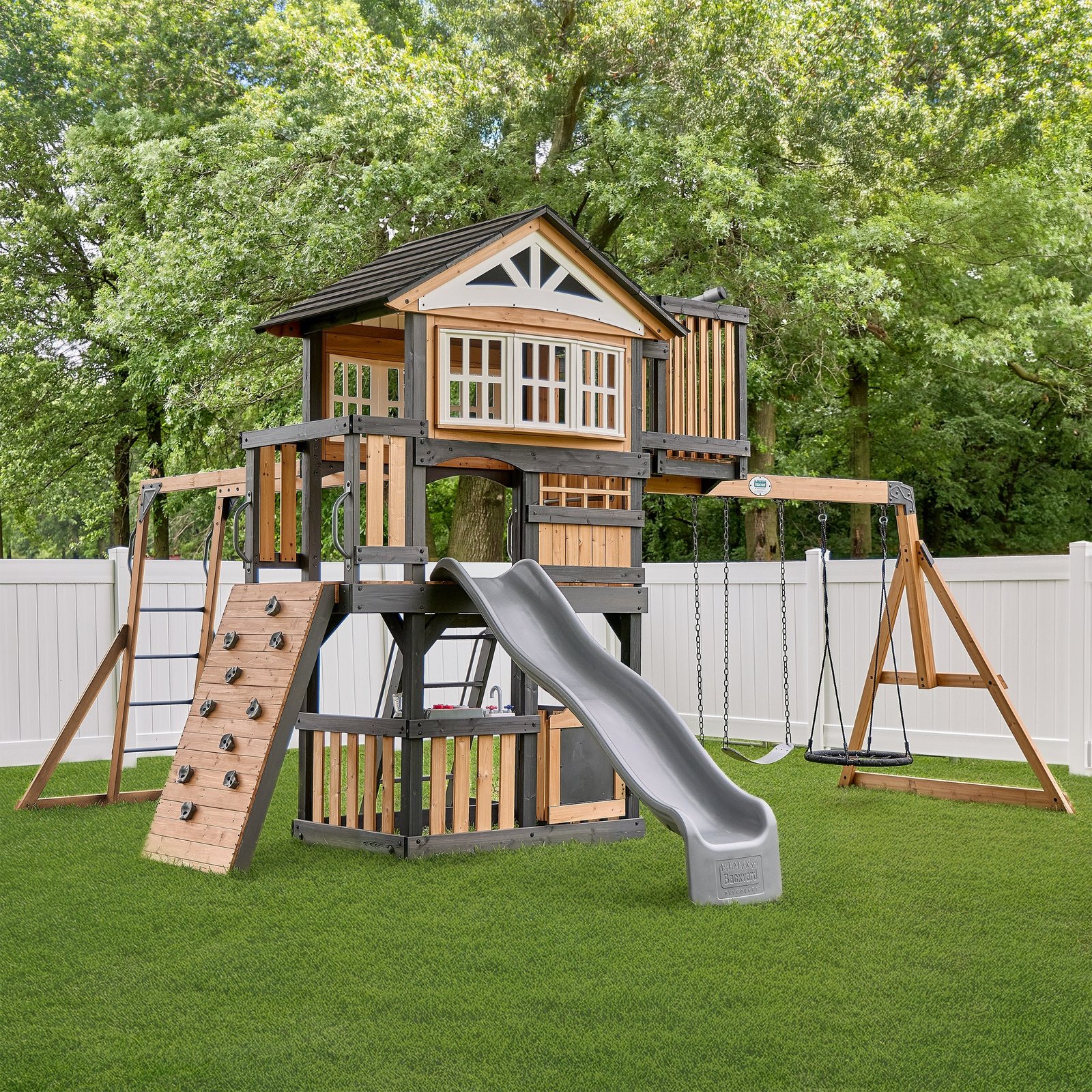 lgcbppgpwugnj36xpown.jpg Gorilla Playsets Rosewood Falls Heavy-Duty Wooden Swing Set - Image 1