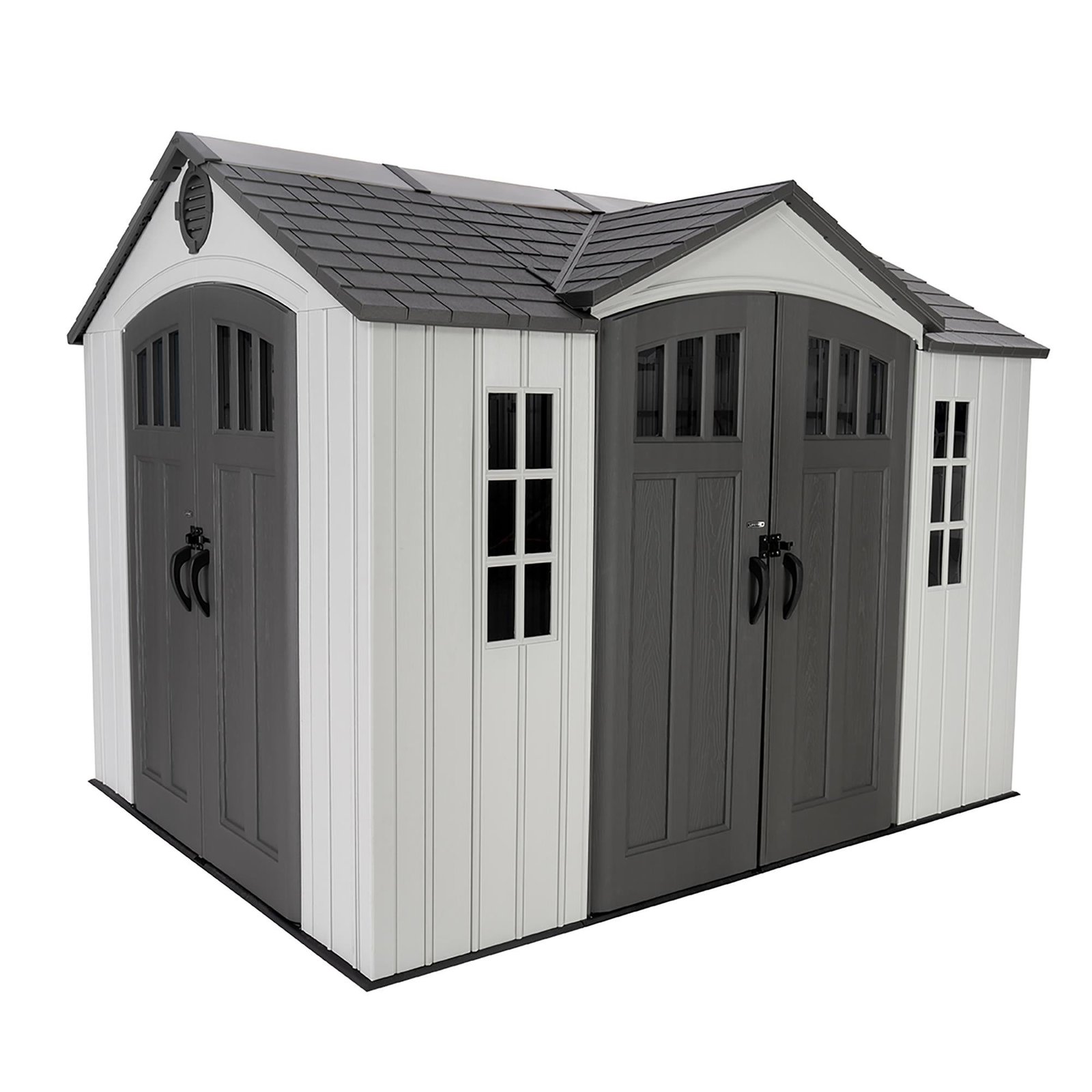 lifetime-10x8-dual-entry-storage-shed-side-angle-1.jpg Lifetime 10 Ft. X 8 Ft. Dual Entry Outdoor Storage Shed - 60467 - Image 1