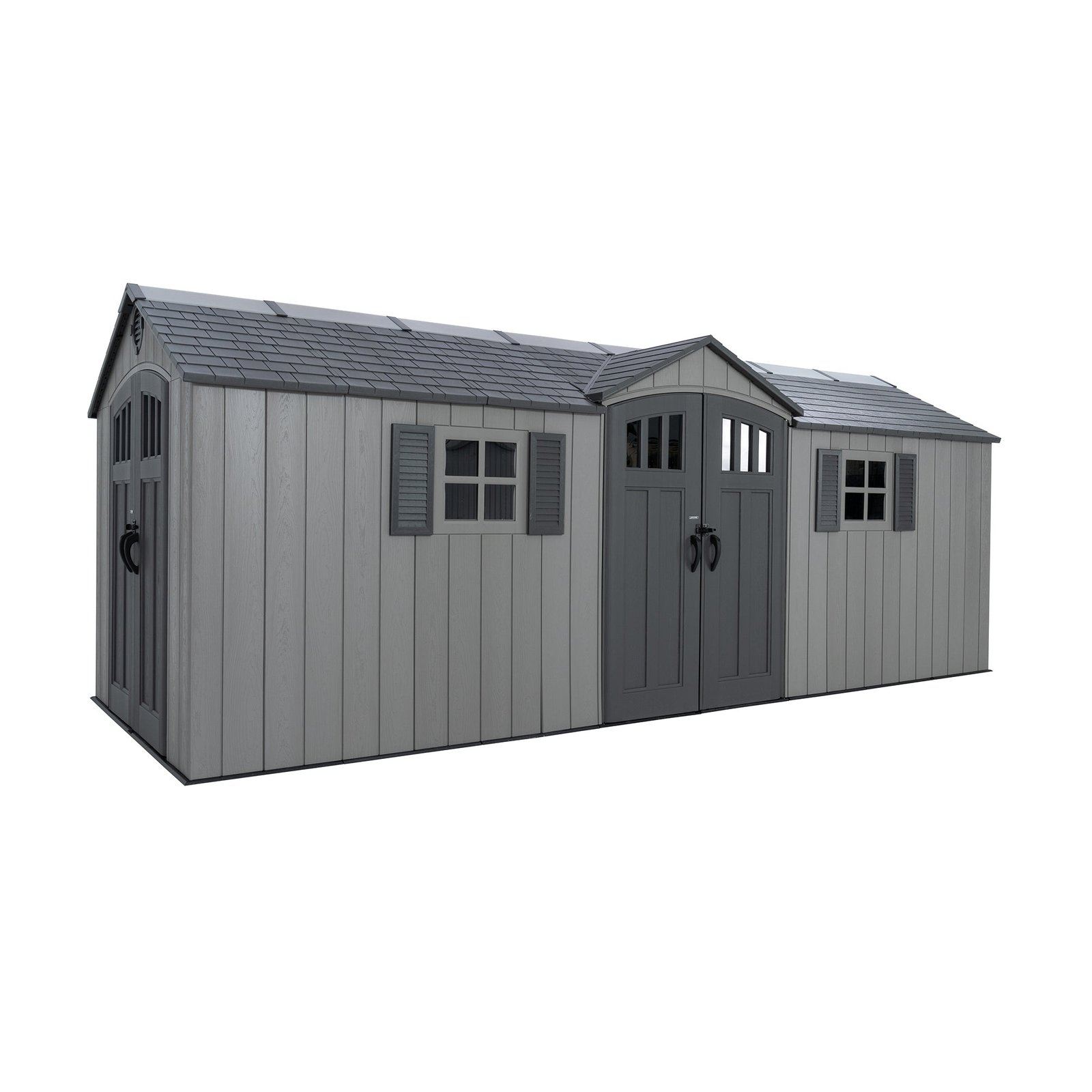 lifetime-outdoor-storage-shed-20x8-dual-side-front.jpg Lifetime 20 ft x 8 ft Outdoor Storage Shed - 60456 - Image 1
