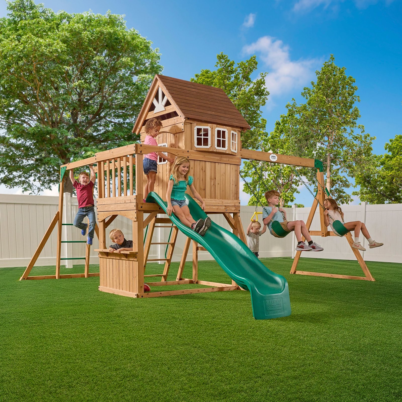 tarewpzg88twjxztprsn.jpg Backyard Discovery Edgewood Heavy-Duty Wooden Swing Set - Image 1