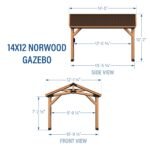 Backyard Discovery 14' x 12' Norwood Hardtop Steel Roof Cedar Wood Gazebo - Image 2